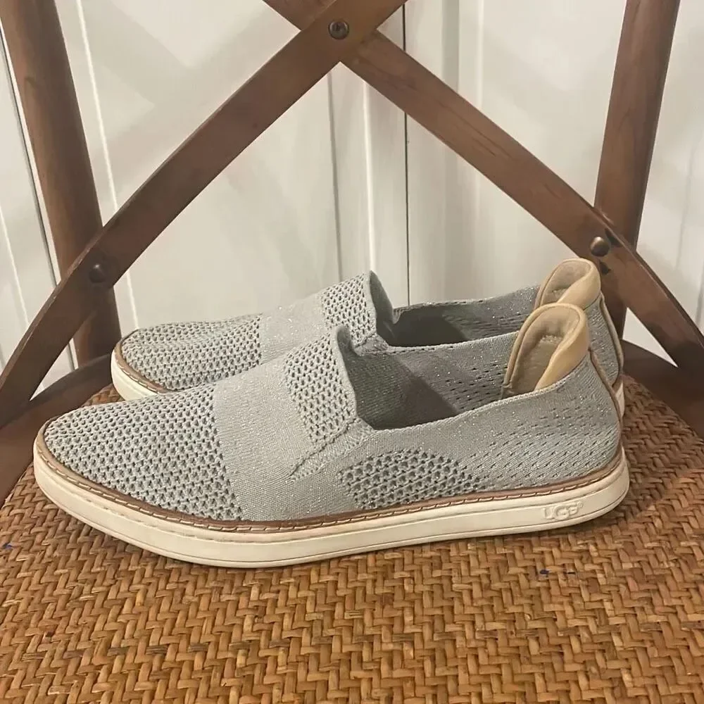 Ugg Sammy grey metallic loafer flats size 9.5